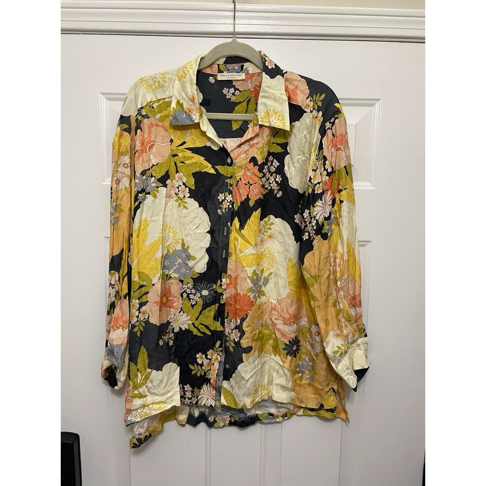 Spell & The Gypsy Collective Tyler Shirt Size Medium Floral Flowy